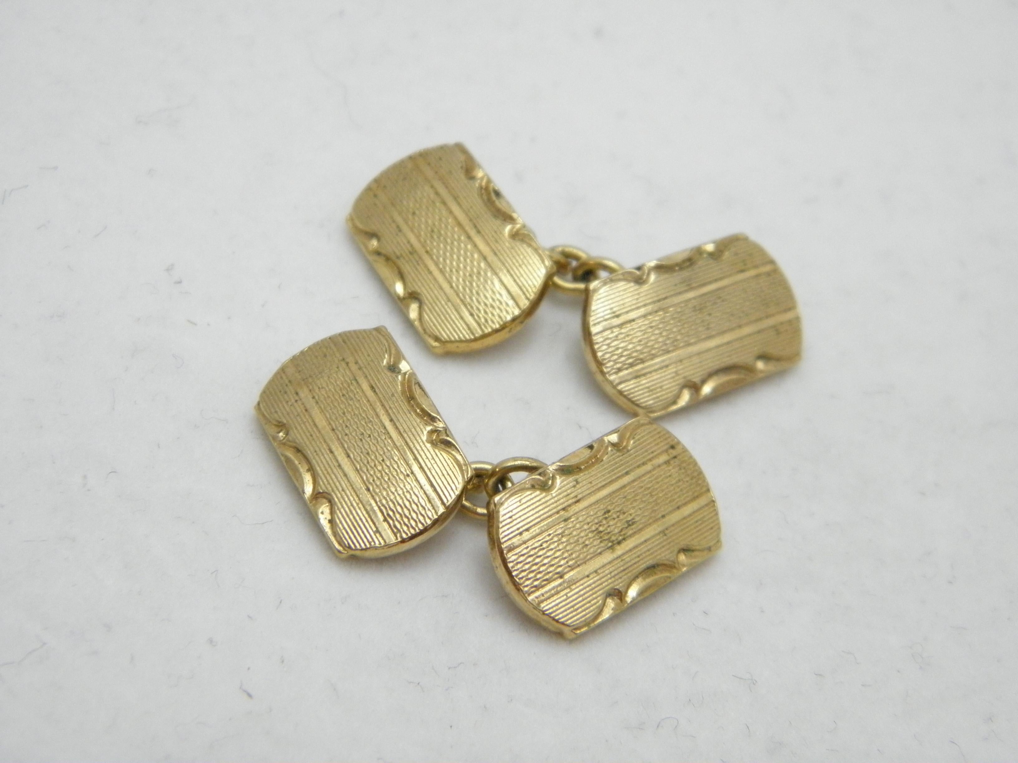 If you have landed on this page then you have an eye for beauty.

On offer is this gorgeous

9CT SOLID GOLD THICK CHAIN LINK CUFFLINKS

DETAILS
Material: 9ct (375/000) Solid Yellow Gold
Style: Classic Victorian chain linked, double panelled cuff