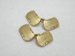 Antique 9ct Gold Heavy Cuff Links c1890 375 Purity Heavy 7.2g Platinum Chain