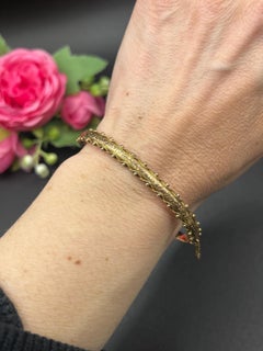 Antiguo brazalete con bisagra de oro de 9 ct, Hallmarked Birmingham 1894