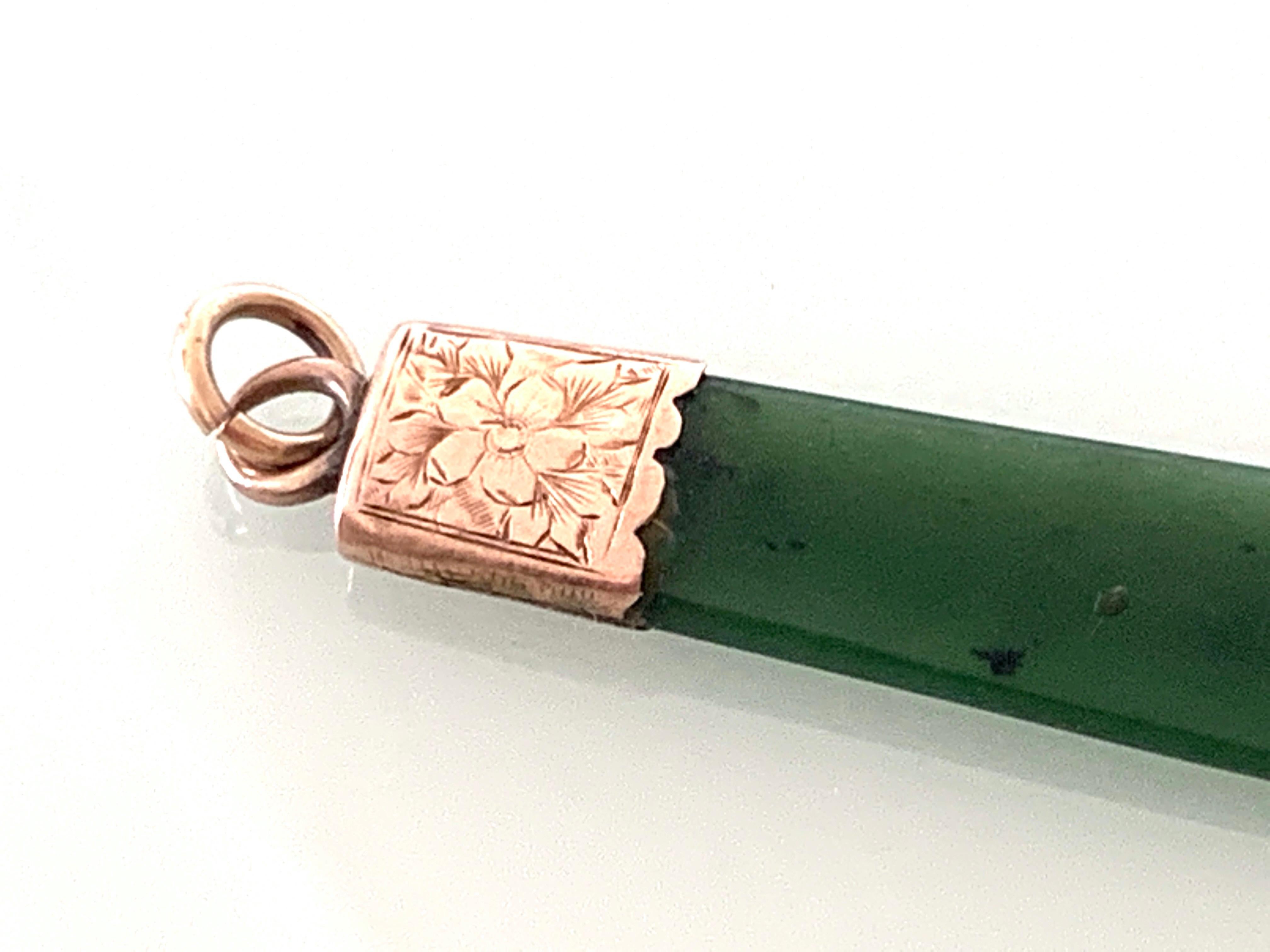 Antiker 9 Karat Gold-Jade-Anhänger 1