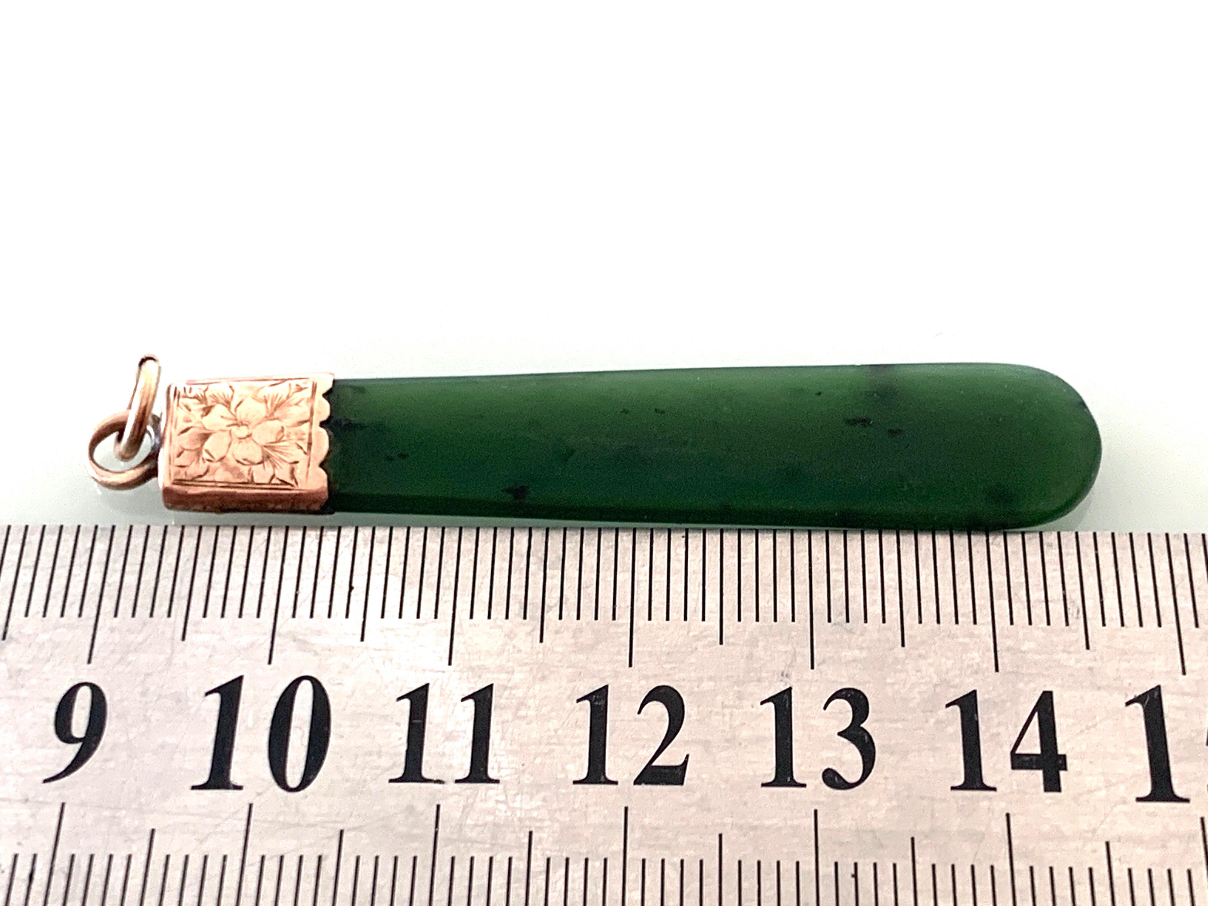 Antiker 9 Karat Gold-Jade-Anhänger 2