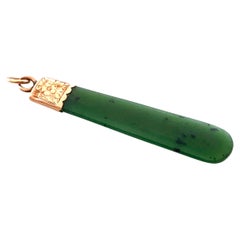 Antique 9 Carat Gold Jade Pendant