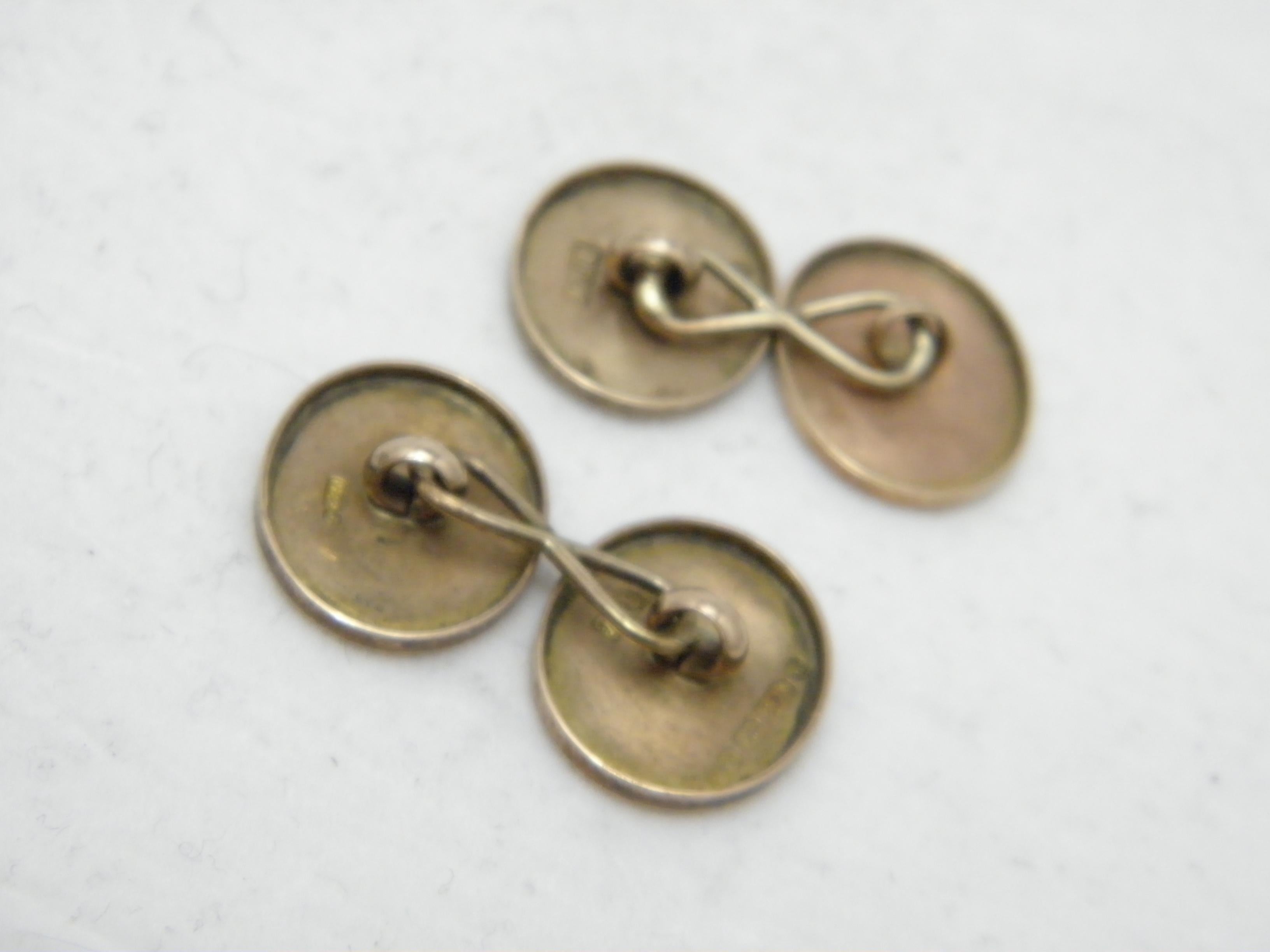 Antique 9ct Gold Large Cufflinks c1876 375 Purity Heavy Cuff Links For Sale 3