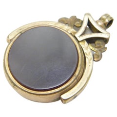 Antique 9ct Gold Large Spinner Fob c1850s Heavy 9.3g 375 Purity Carnelian Watch