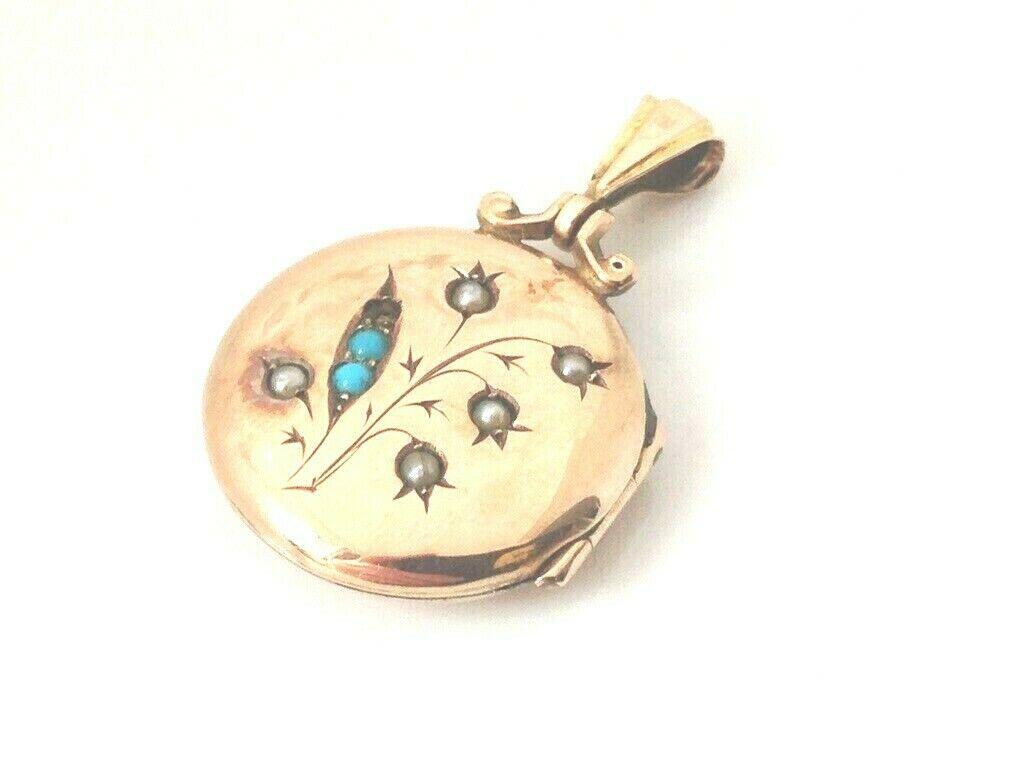 Antikes Momento-Medaillon aus 9 Karat Gold Damen