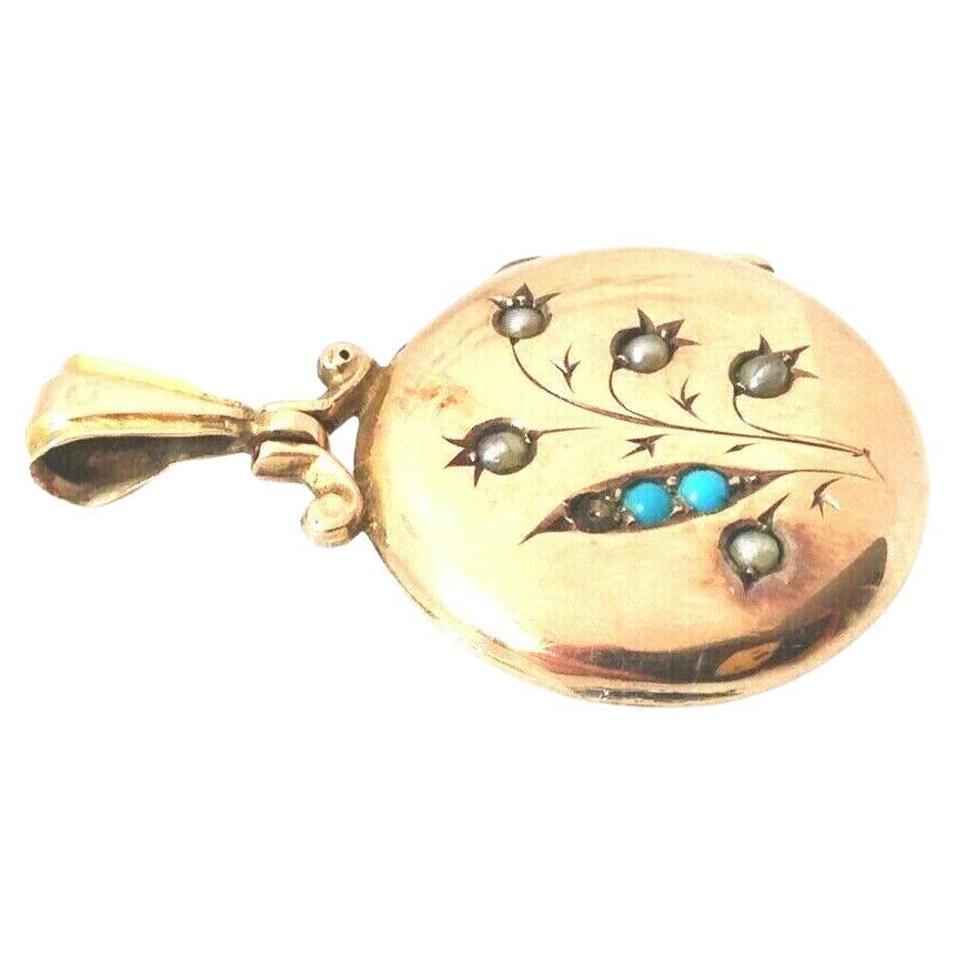 Antique 9ct Gold Momento Locket For Sale