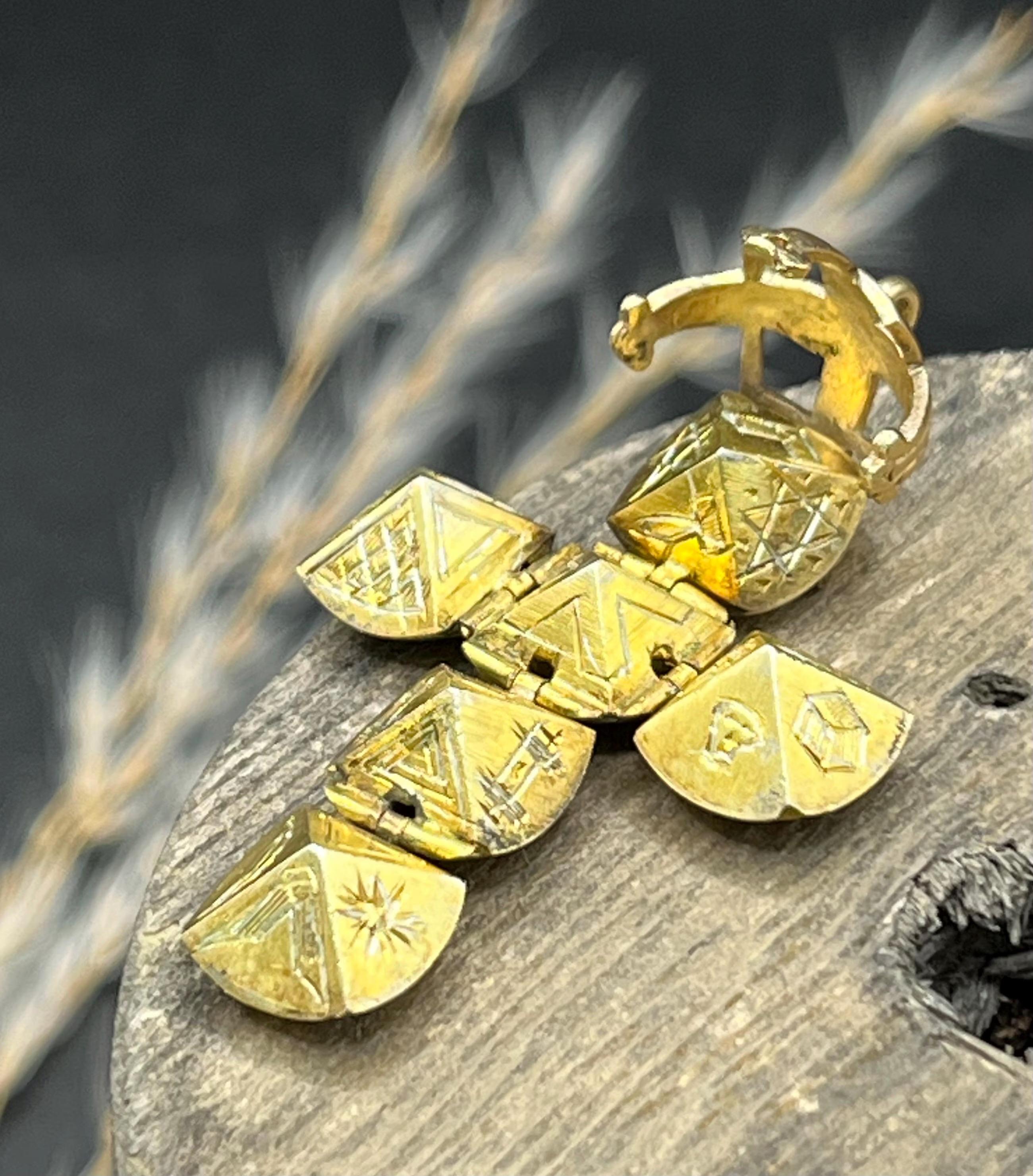 Porte-boules maçonnique ancien en or 9ct et argent Circa 1920 en vente 7