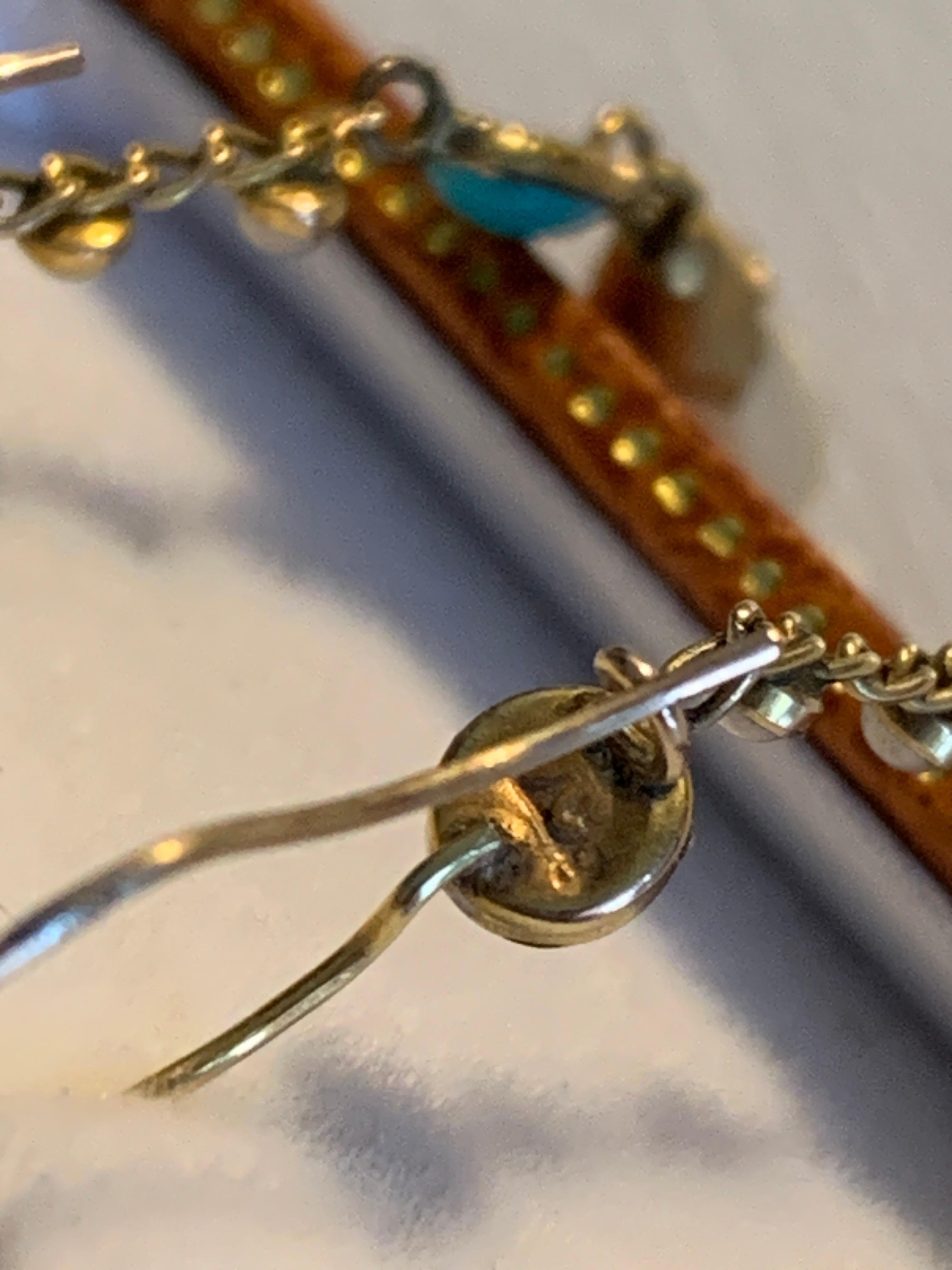 Orecchini antichi di perle in oro 9ct in vendita 1
