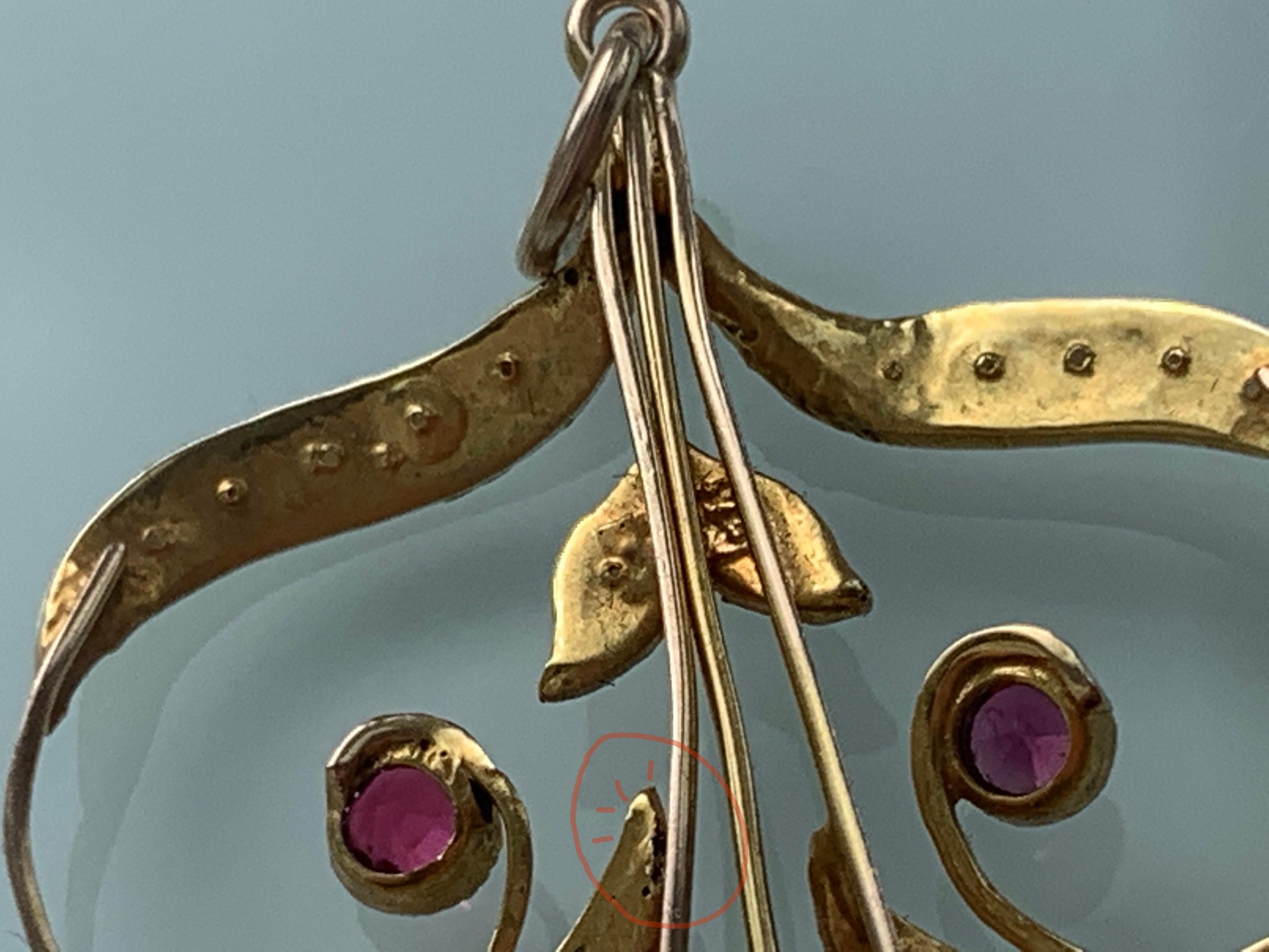 Antique 9ct Gold Pendant Section For Sale 3