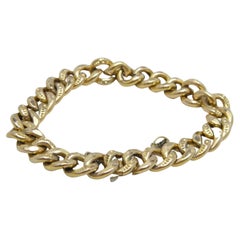 Antique 9ct Gold 'Rolled' Diamond Cut Curb Bracelet Bangle 375 Purity Murat 33.3