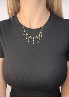 Antique 9ct Gold Stamped, 1920s Peridot Pendant Necklace