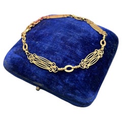Bracelet fantaisie édouardien ancien en or 9ct estampillé, Circa 1910