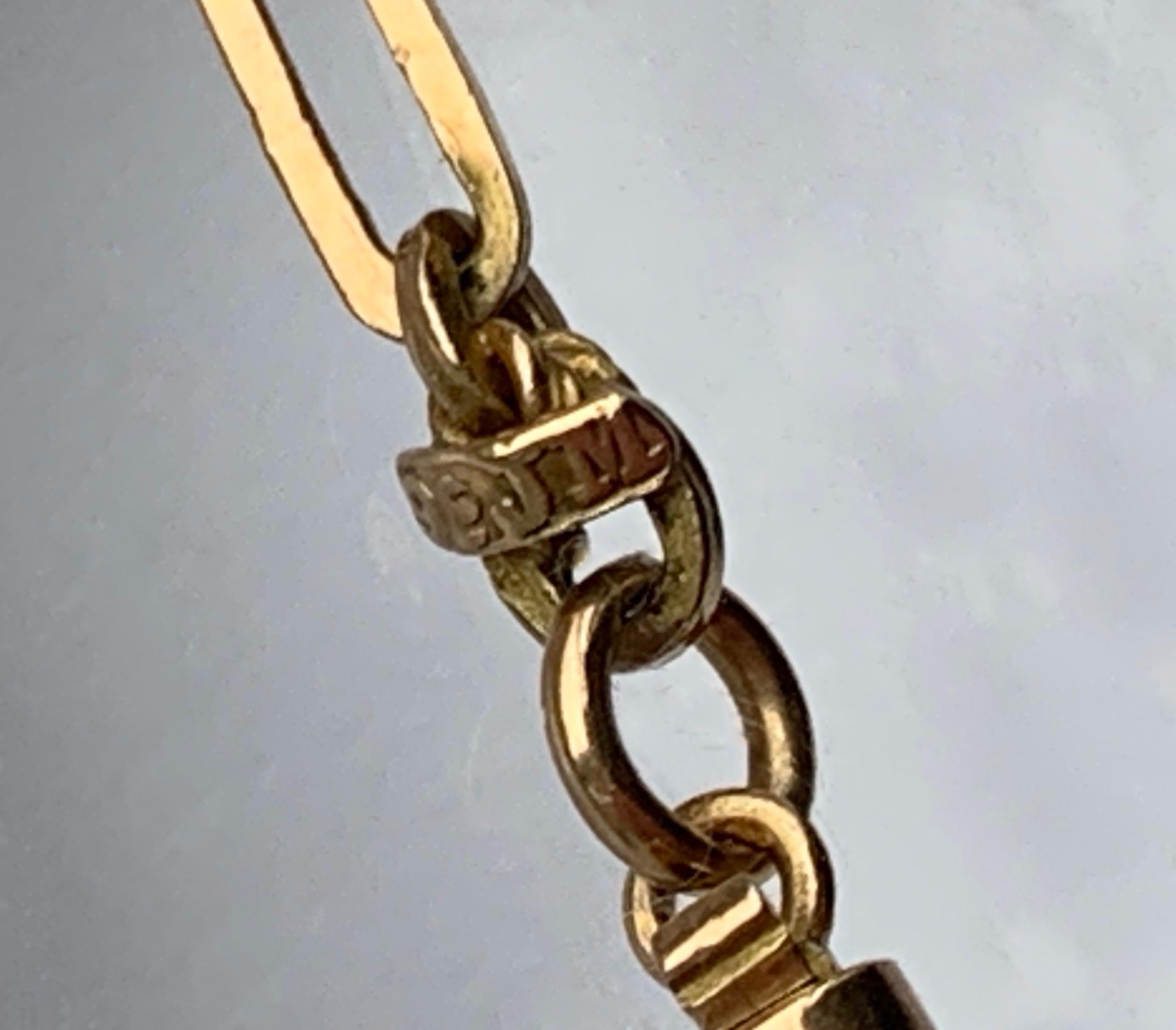 Antique 9ct Gold Victorian Barrel clasp Necklace  For Sale 5