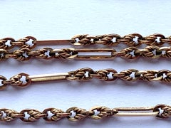 Antique 9ct Gold Victorian Barrel clasp Necklace