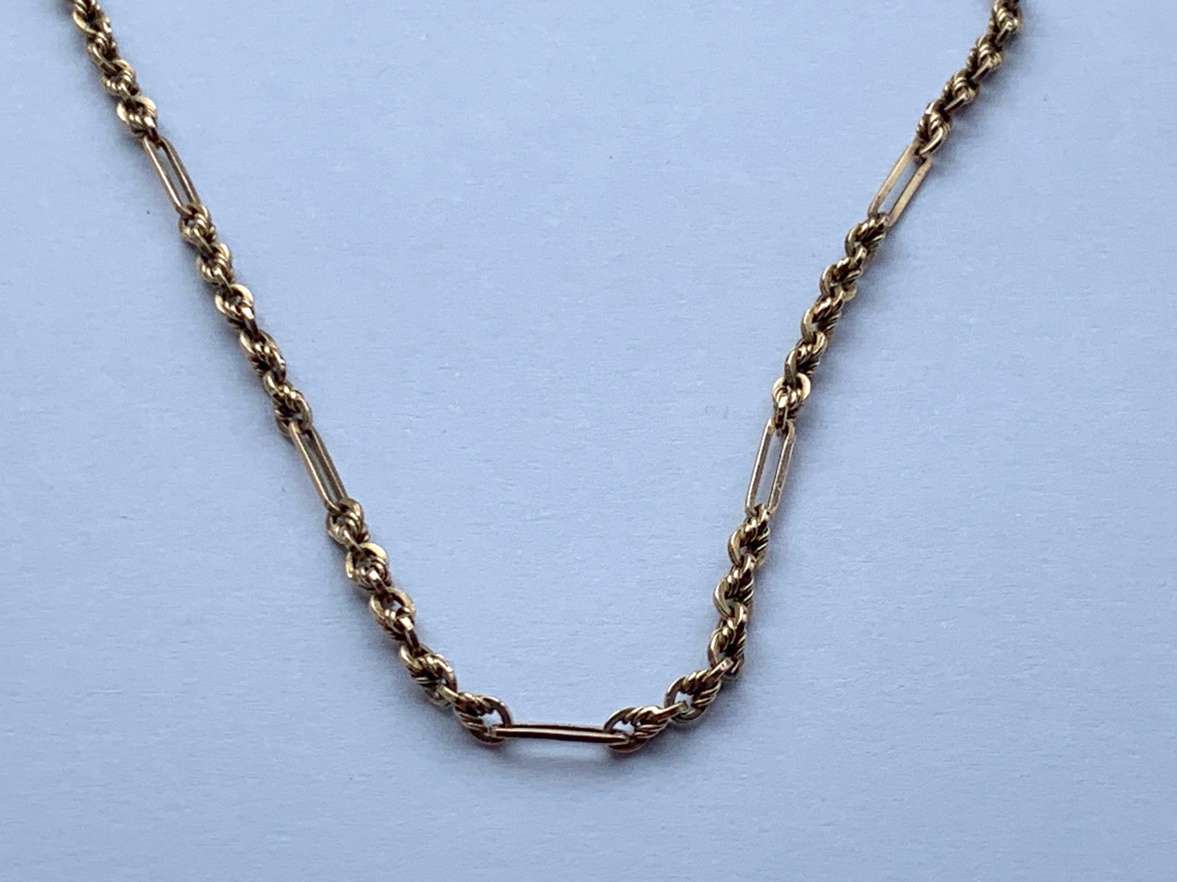 Antique 9ct Gold Victorian Barrel clasp Necklace  For Sale 2