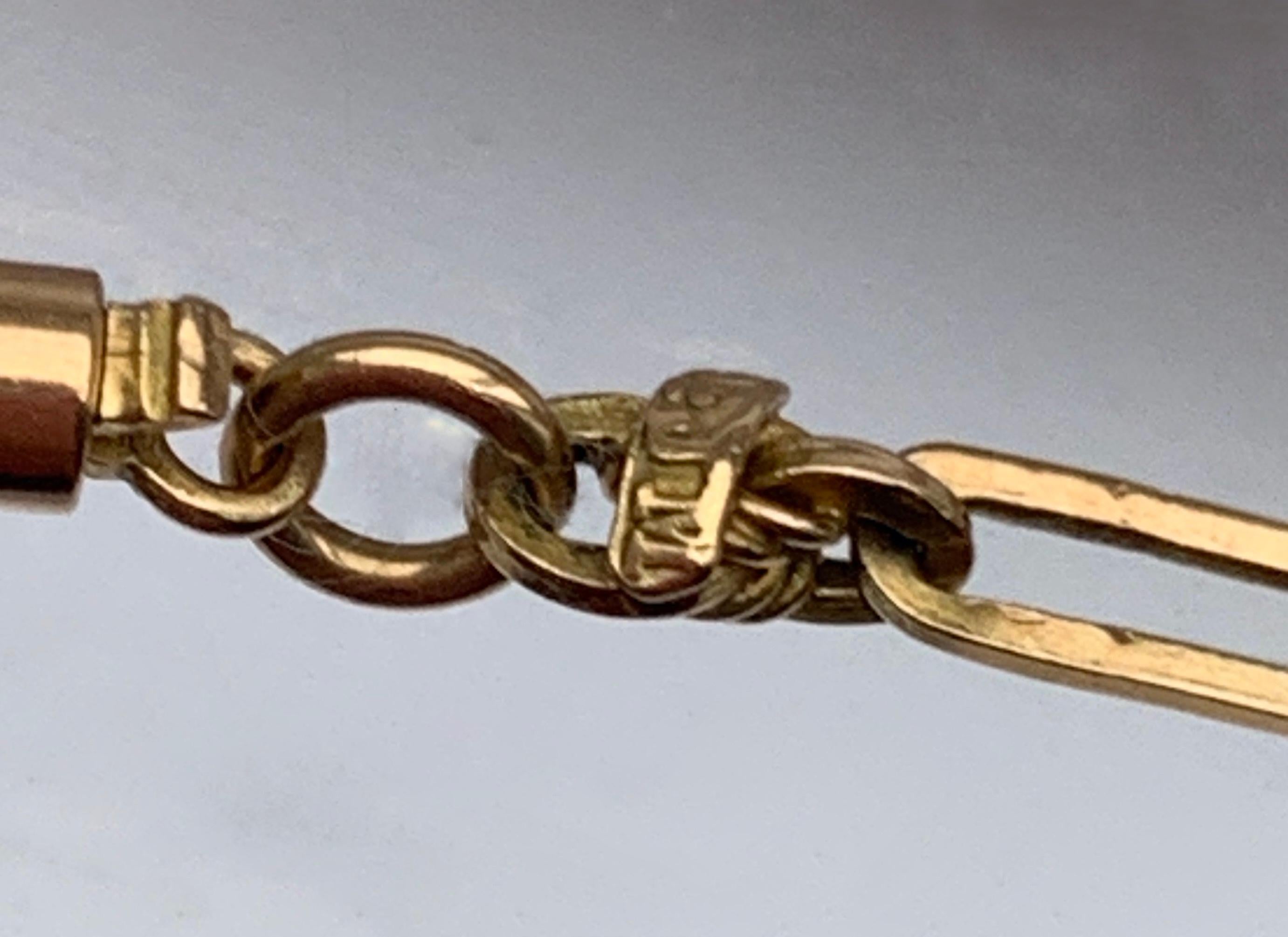 Antique 9ct Gold Victorian Barrel clasp Necklace  For Sale 3