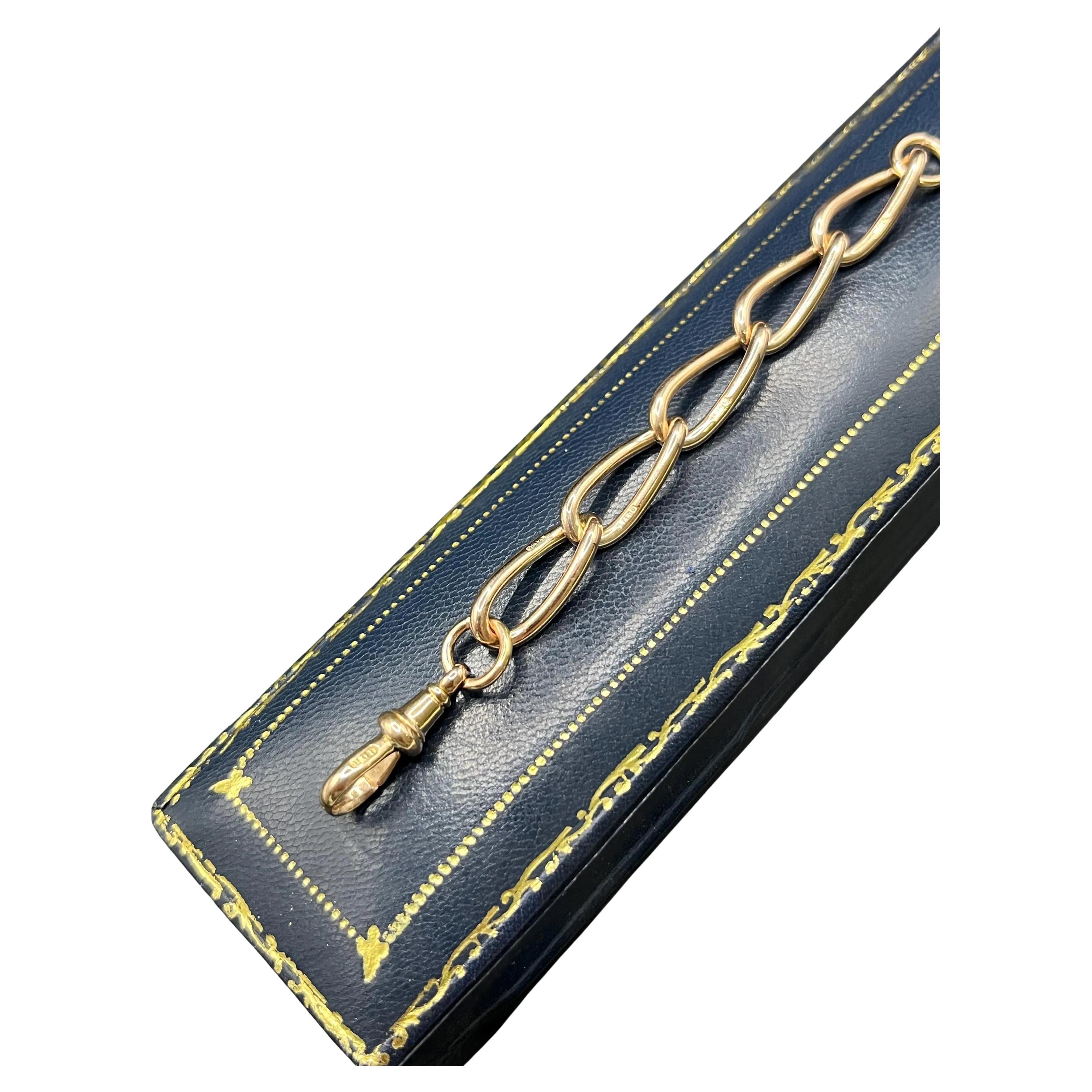 Antique 9ct Gold Victorian Link Chain Extender with Dog Clip Clasp