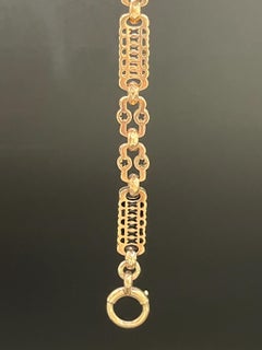 Antique 9ct Gold Victorian Ornate Box Link Chain Extender with Bolt Ring  Clasp