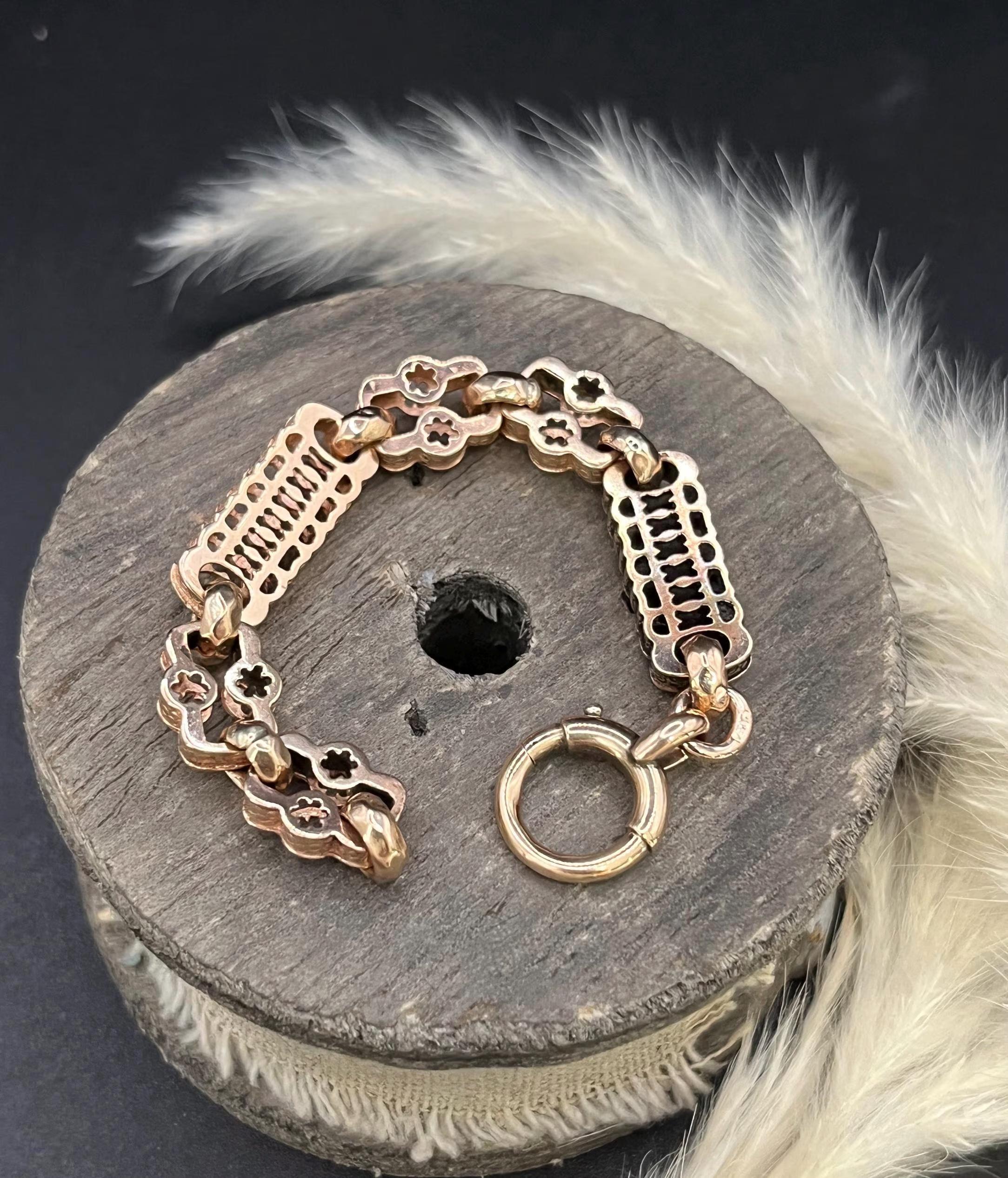 da uomo o donna Antico estensore di catena a maglie ornate in oro 9ct vittoriano con anello a bullone  Chiusura a moschettone in vendita