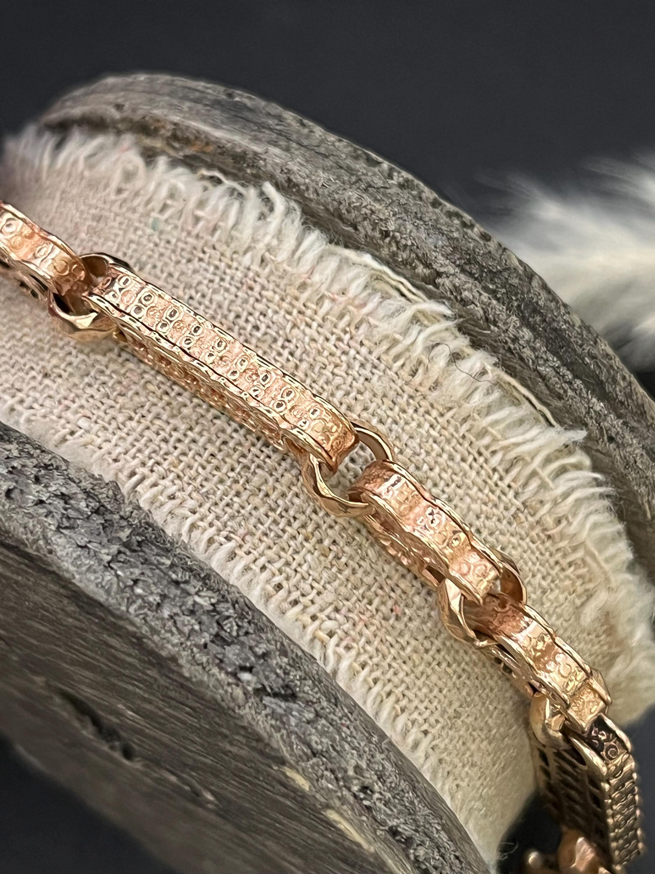 Antico estensore di catena a maglie ornate in oro 9ct vittoriano con anello a bullone  Chiusura a moschettone in vendita 2