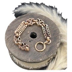 Antico estensore di catena a maglie ornate in oro 9ct vittoriano con anello a bullone  Chiusura a moschettone