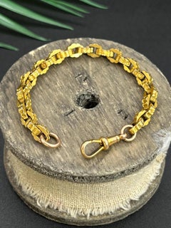 Antique 9ct Gold Victorian Ornate Box Link Chain Extender with Swivel Clasp