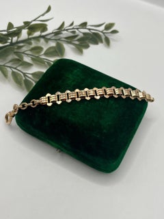 Antique 9ct Gold Victorian Ornate Box Link Chain Extender with Swivel Clasp