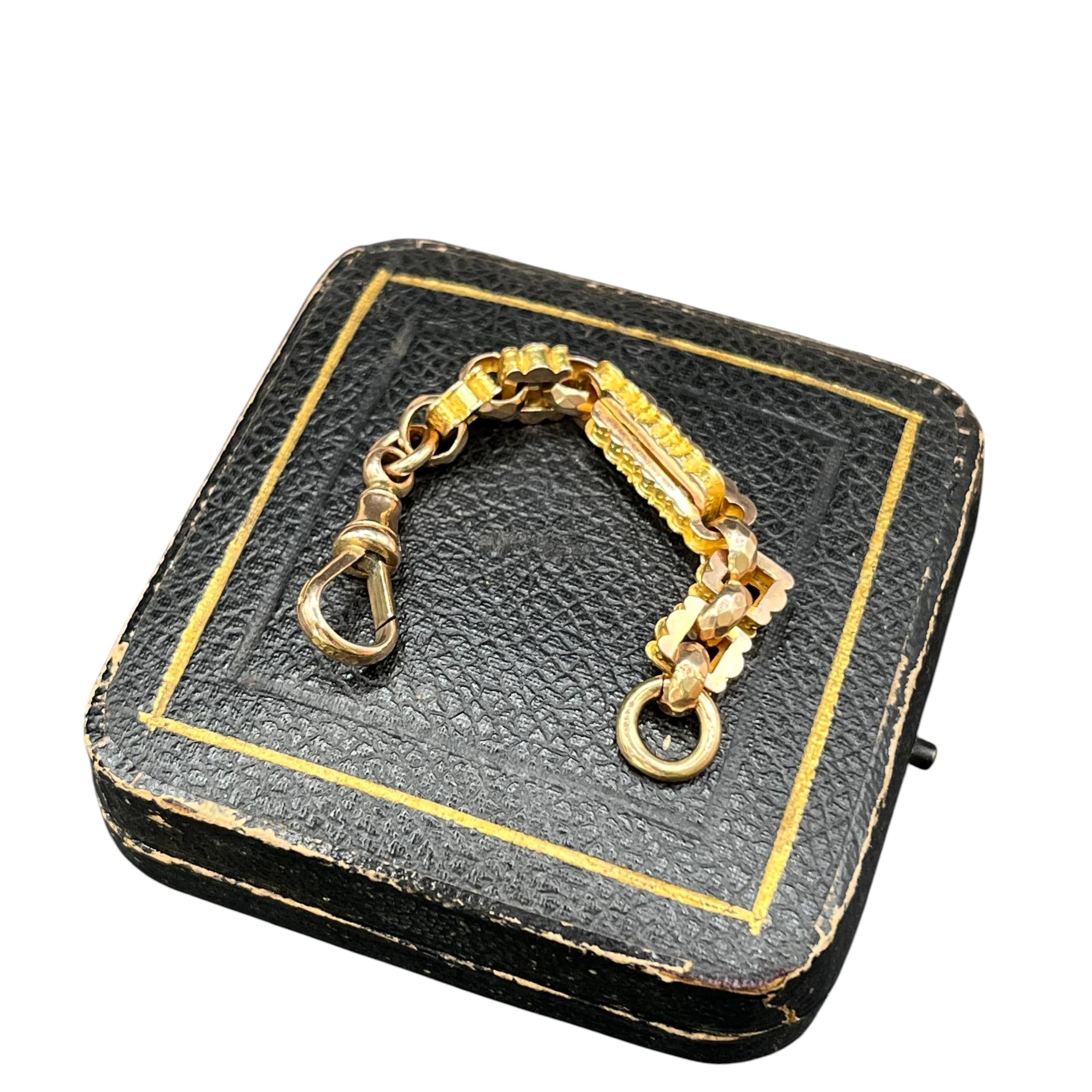 Antique 9ct Gold Victorian Ornate Chain Extender with Swivel Clasp, 3 1/4 inches