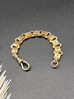 Rallonge de chaîne victorienne antique en or 9 carats, à maillons ouvragés, avec fermoir pivotant