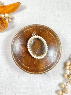 Antique 9ct Gold Victorian, Seed Pearl Glass Locket
