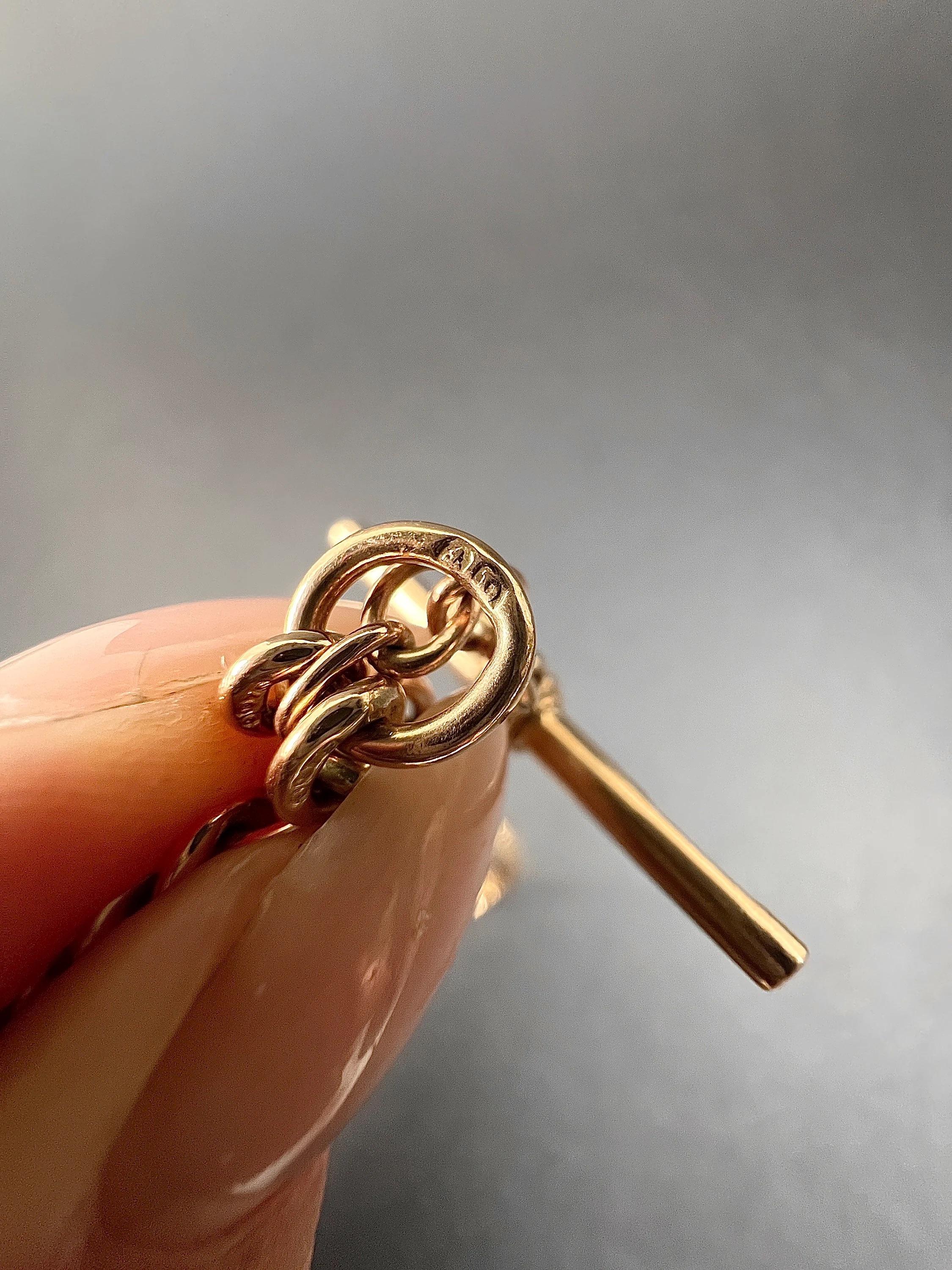 Antique 9ct Rose Gold 18 Inch Curb Link Albert Chain, Birmingham Hallmarked 1928 In Good Condition For Sale In Brighton, GB