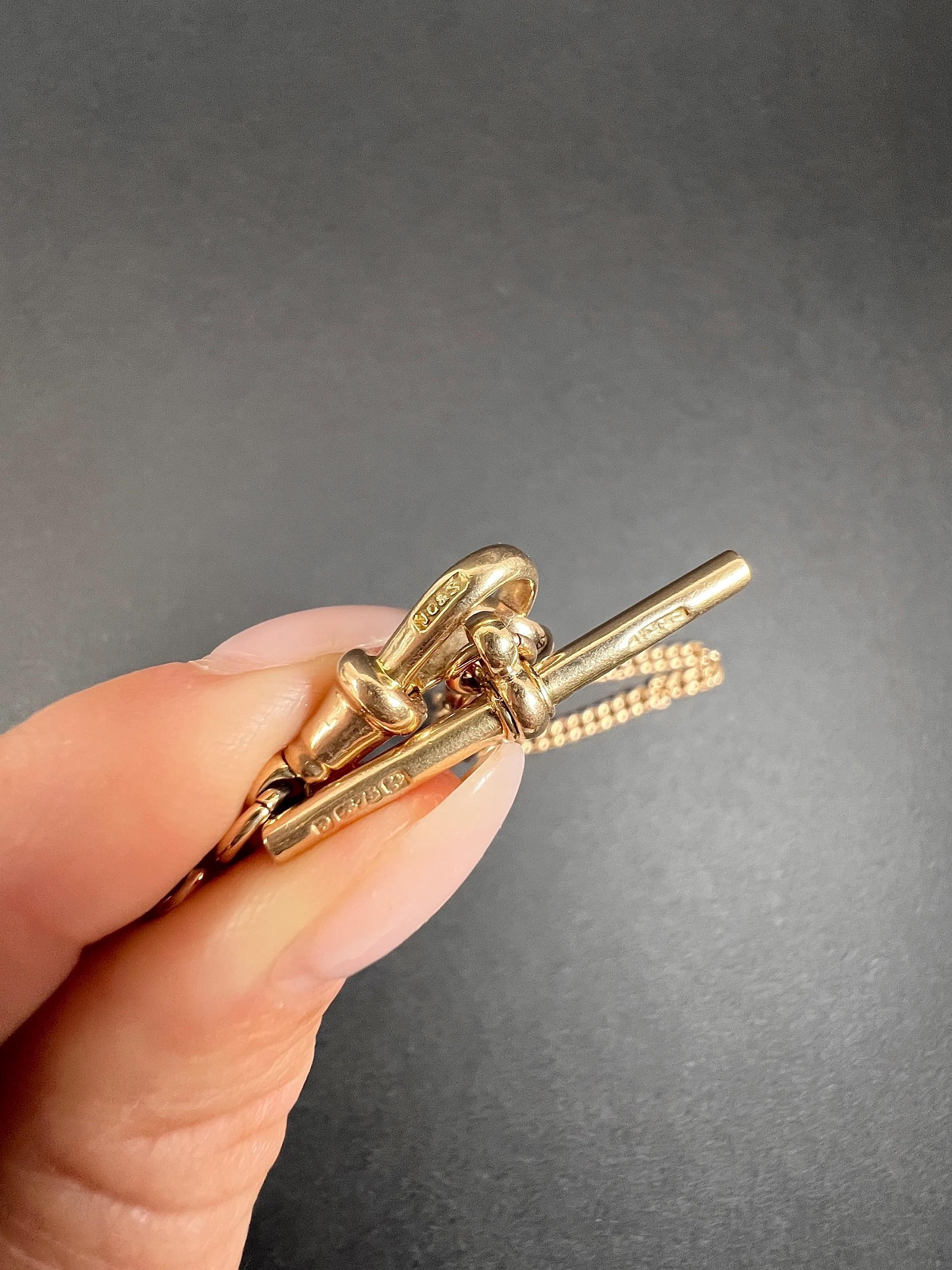 Antique 9ct Rose Gold 18 Inch Curb Link Albert Chain, Birmingham Hallmarked 1928 For Sale 5