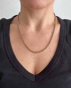 Collar antiguo de oro rosa de 9 quilates con cadena Belcher eduardiana de 18 pulgadas