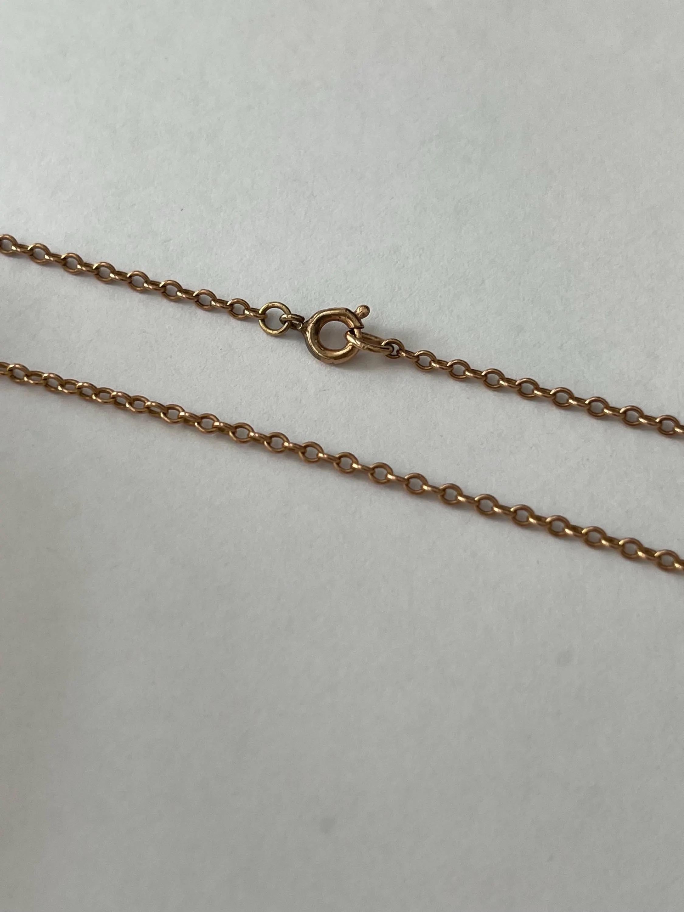 Chaîne ancienne Edwardienne à maillons en or rose 9ct de 20 pouces en vente 5