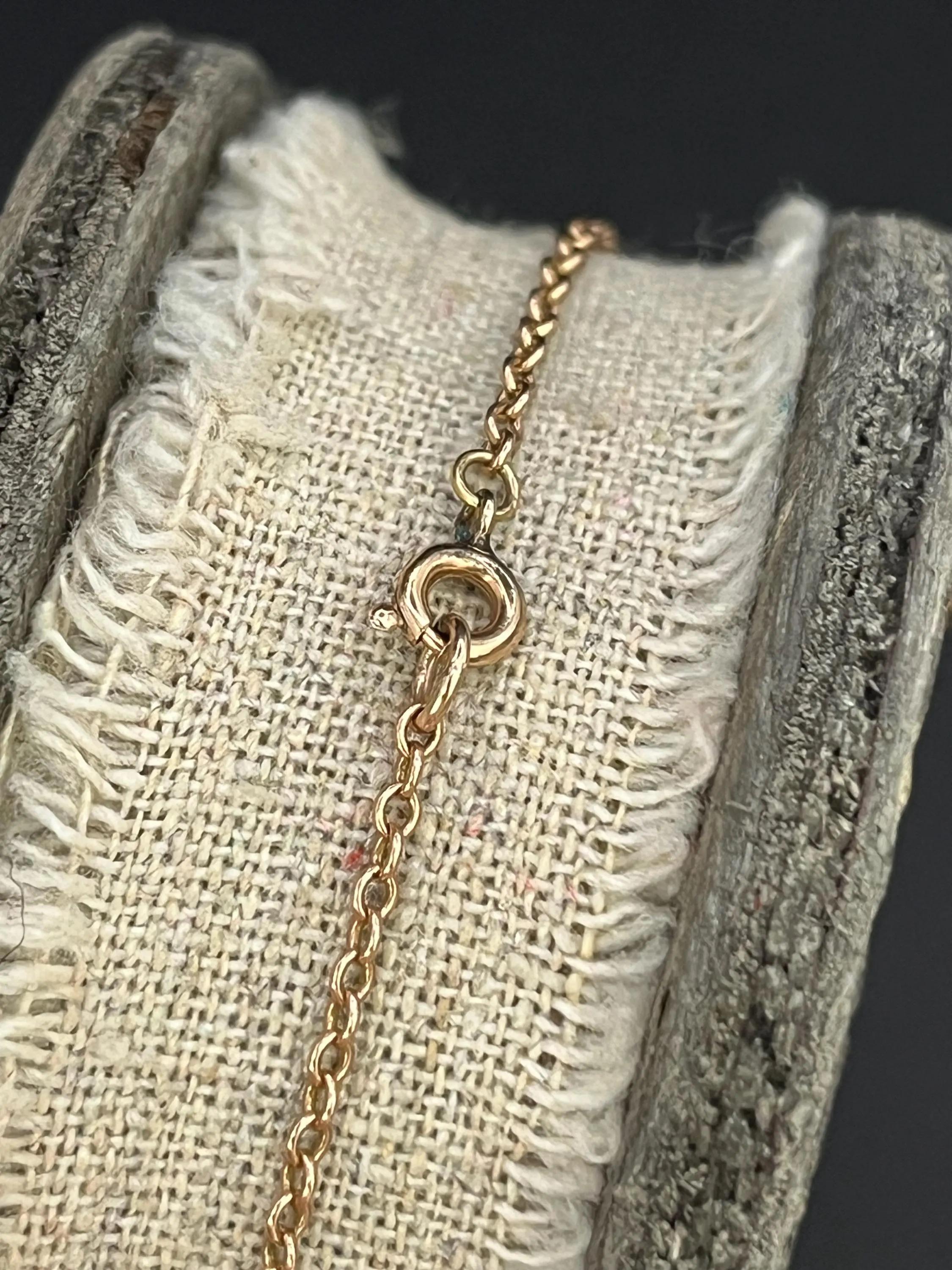 Chaîne ancienne Edwardienne à maillons en or rose 9ct de 20 pouces en vente 1