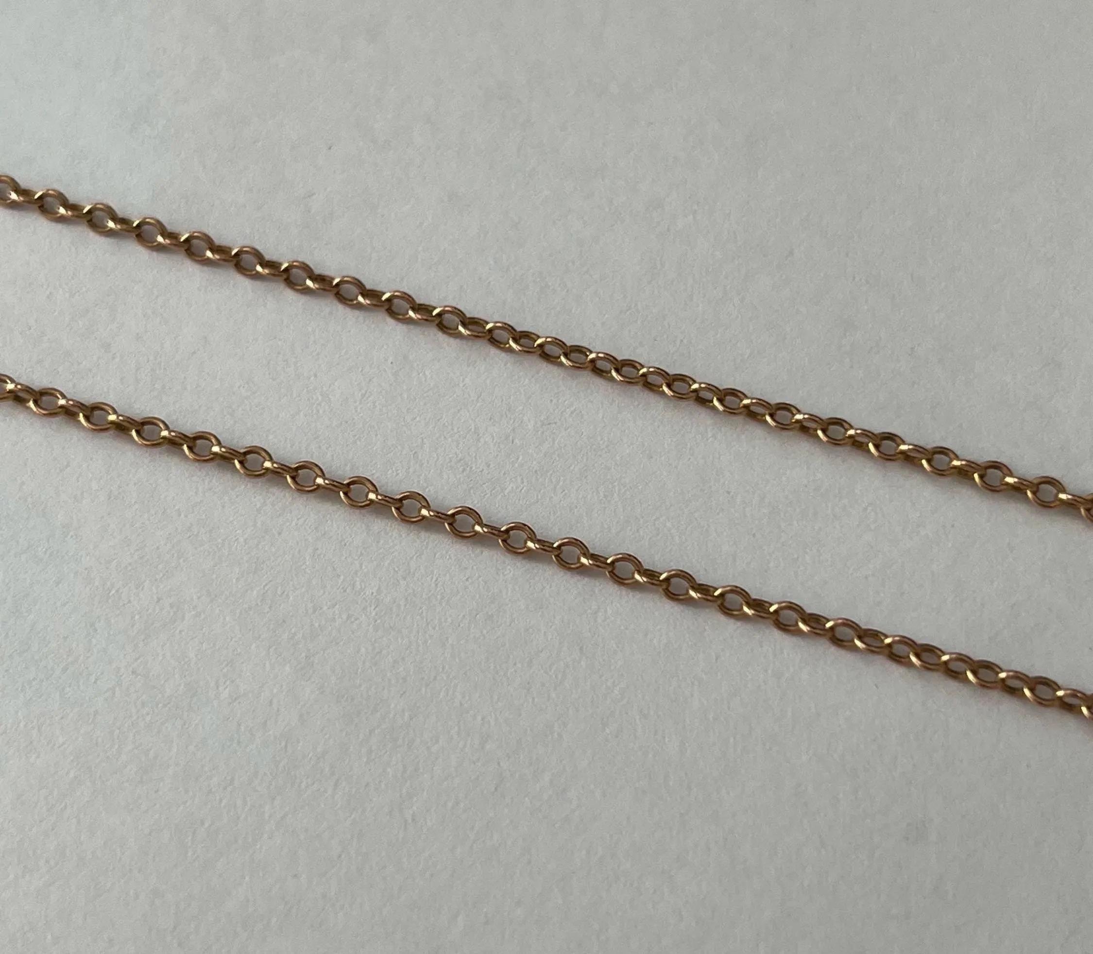 Chaîne ancienne Edwardienne à maillons en or rose 9ct de 20 pouces en vente 3