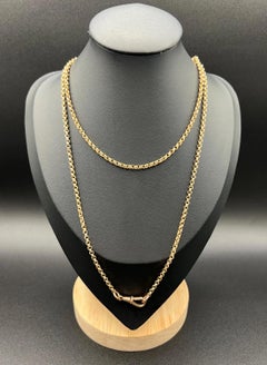 Antique 9ct Rose Gold 32 Inch Edwardian Belcher Chain with Swivel Clasp (Chaîne édouardienne de Belcher avec fermoir pivotant)