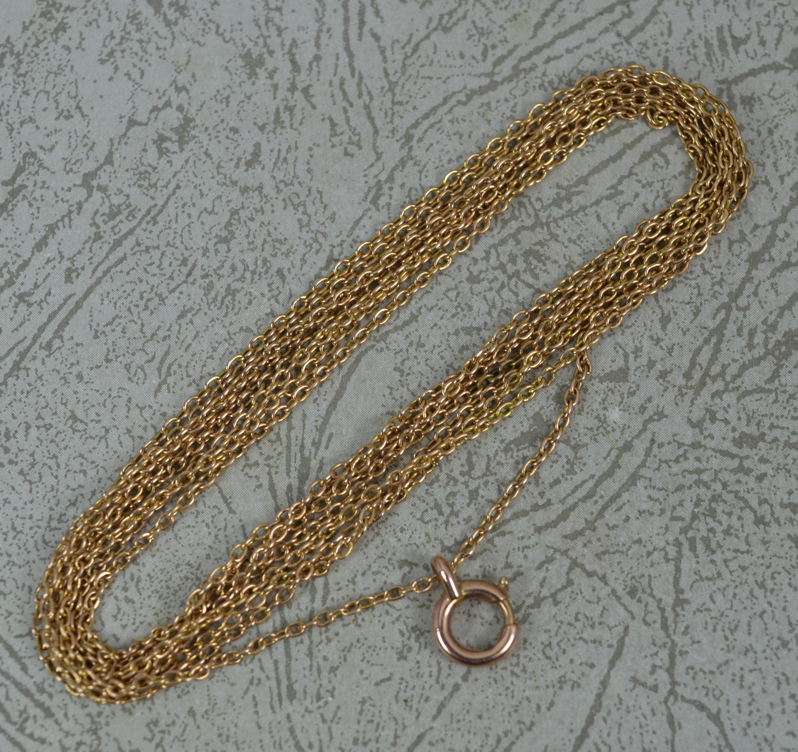 Antique 9ct Rose Gold Belcher Link Guard Muff Chain For Sale 1