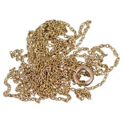 Antique 9ct Rose Gold Belcher Link Guard Muff Chain