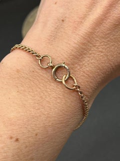 Antique 9ct Rose Gold 7 3/4 Inch Edwardian Solid Link Bracelet