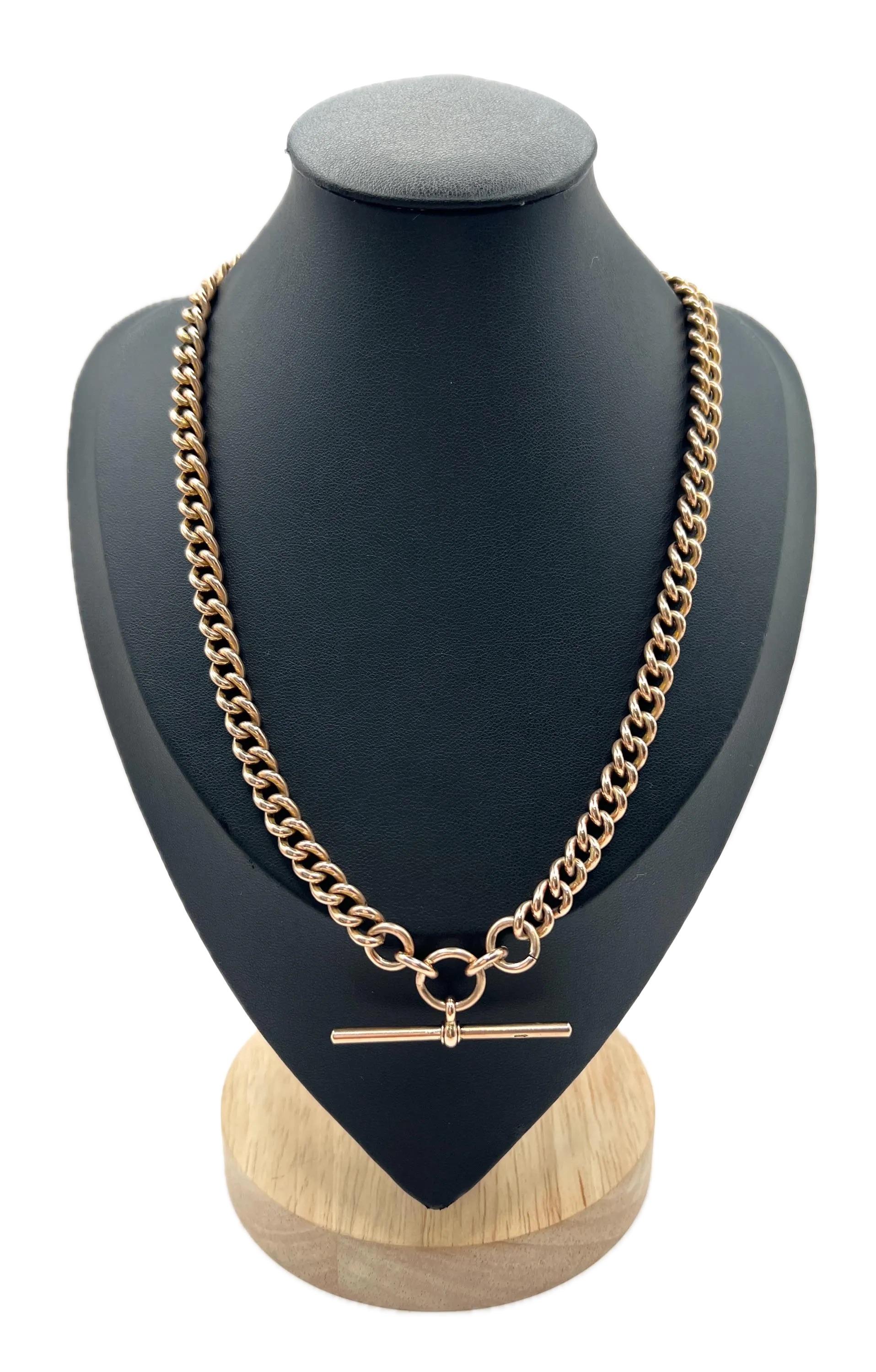 Antica collana a catena Albert Gold 9ct: A Link Vittoriano Circa 1880