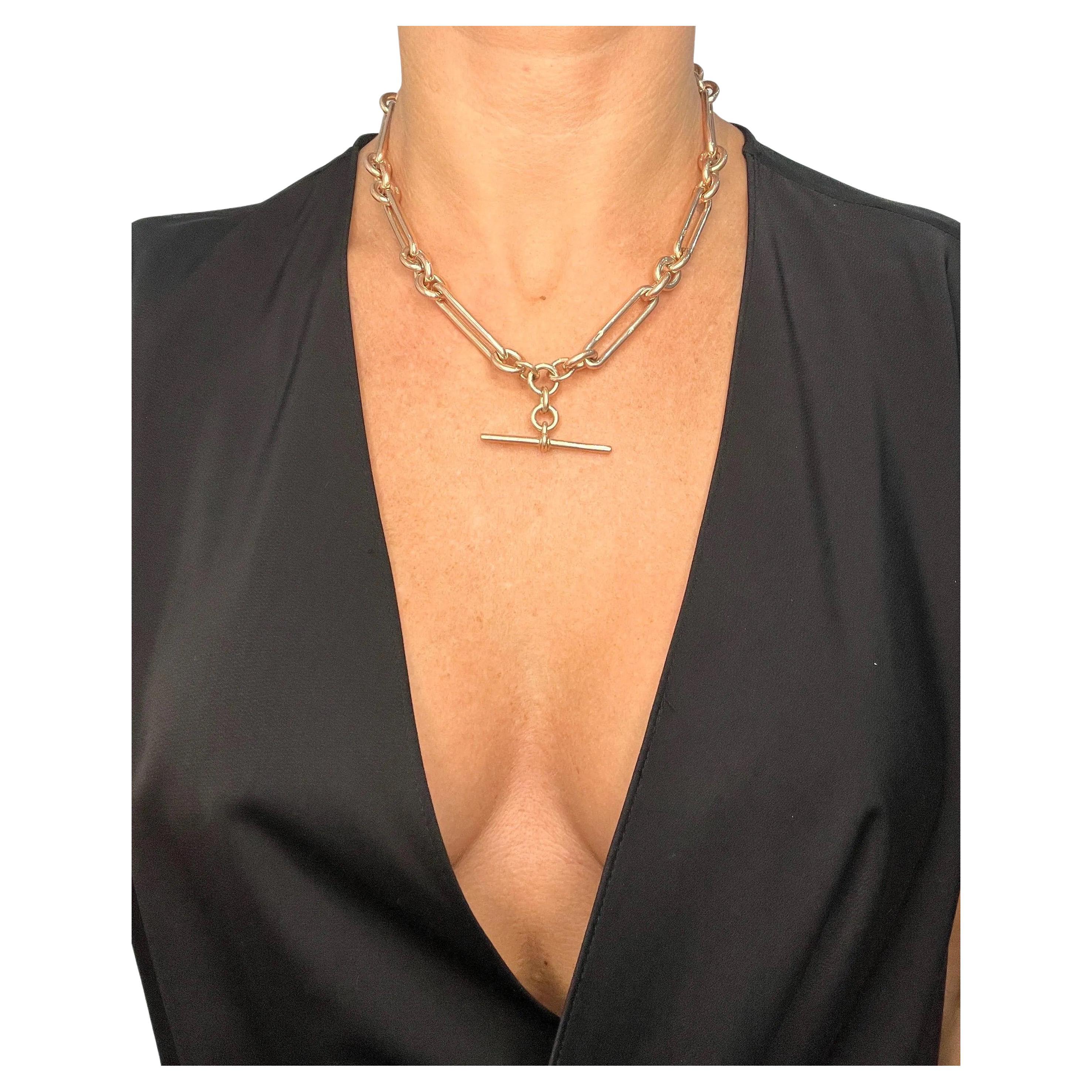 Collana a catena Albert antica in oro rosa 9ct: Edwardian Fetter Trombone Link