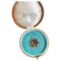 Antique 9ct Rose Gold Back & Front Edwardian Round Swallow Locket