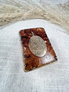 Antique 9ct Rose Gold Back & Front Stamped Edwardian Oval Floral, Swallow Locket