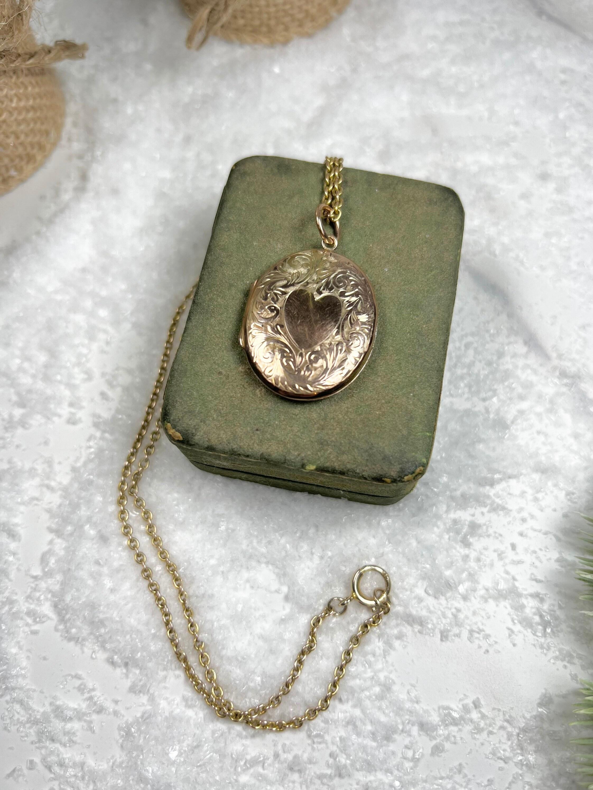 Antike 9ct Rose Gold zurück & Front Victorian Oval Herz Medaillon im Zustand „Gut“ im Angebot in Brighton, GB
