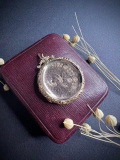 Antike 9ct Rose Gold zurück & Front viktorianischen Runde Medaillon