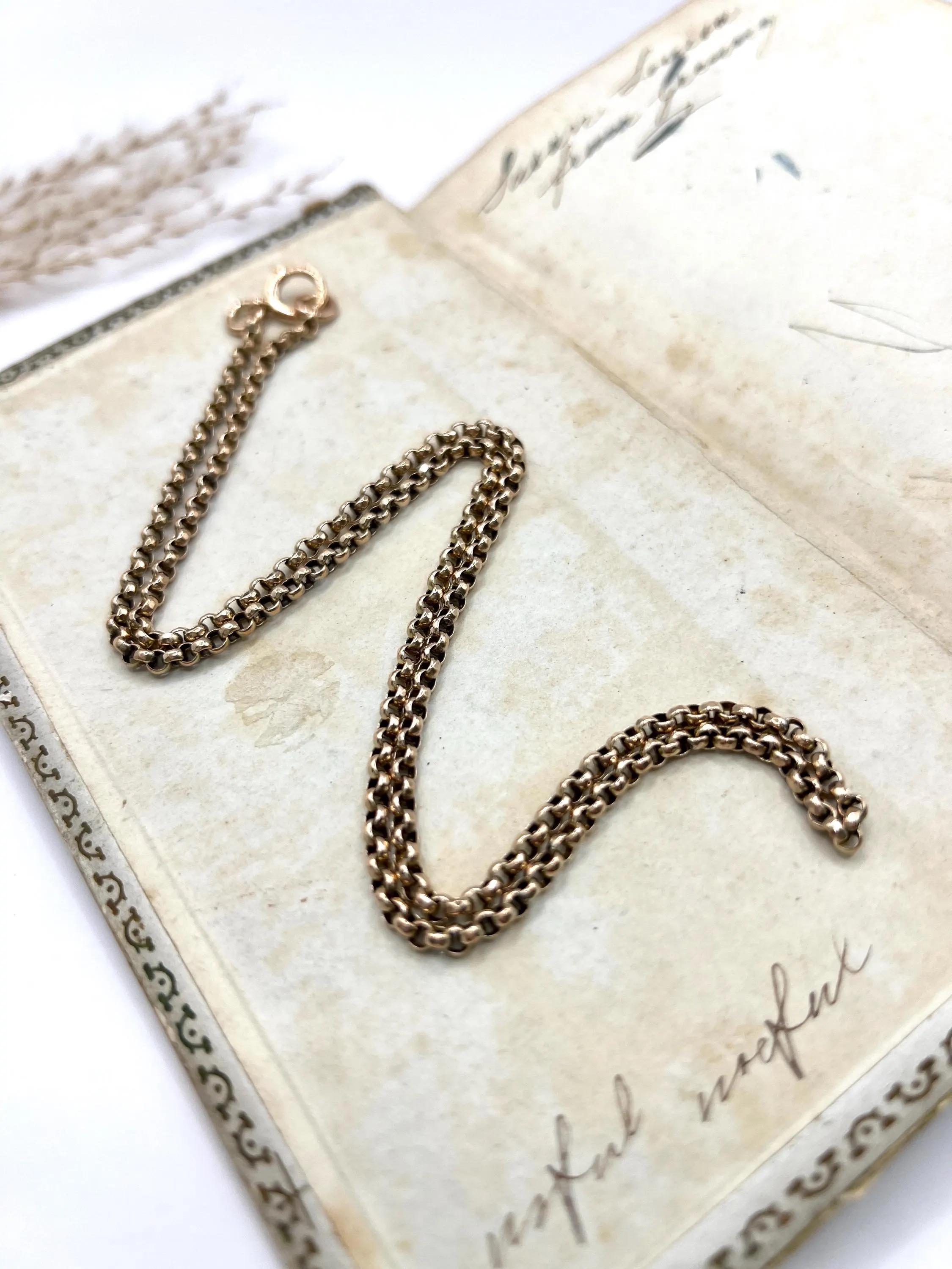 Antiguo collar de cadena Belcher de oro rosa de 9 ct: Estilo Eduardiano, 20 3/4 Pulgadas en venta 1