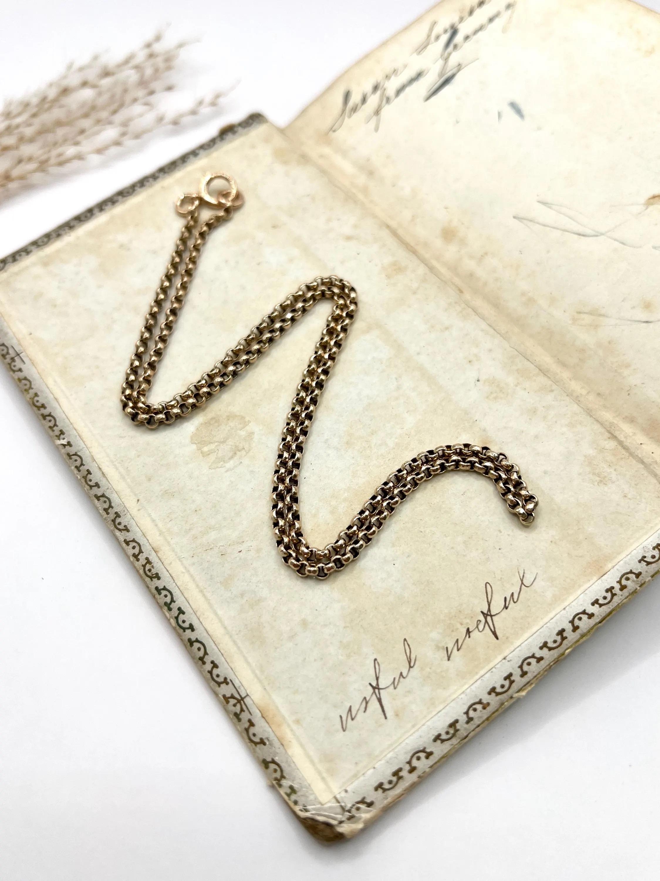 Antiguo collar de cadena Belcher de oro rosa de 9 ct: Estilo Eduardiano, 20 3/4 Pulgadas en venta 2