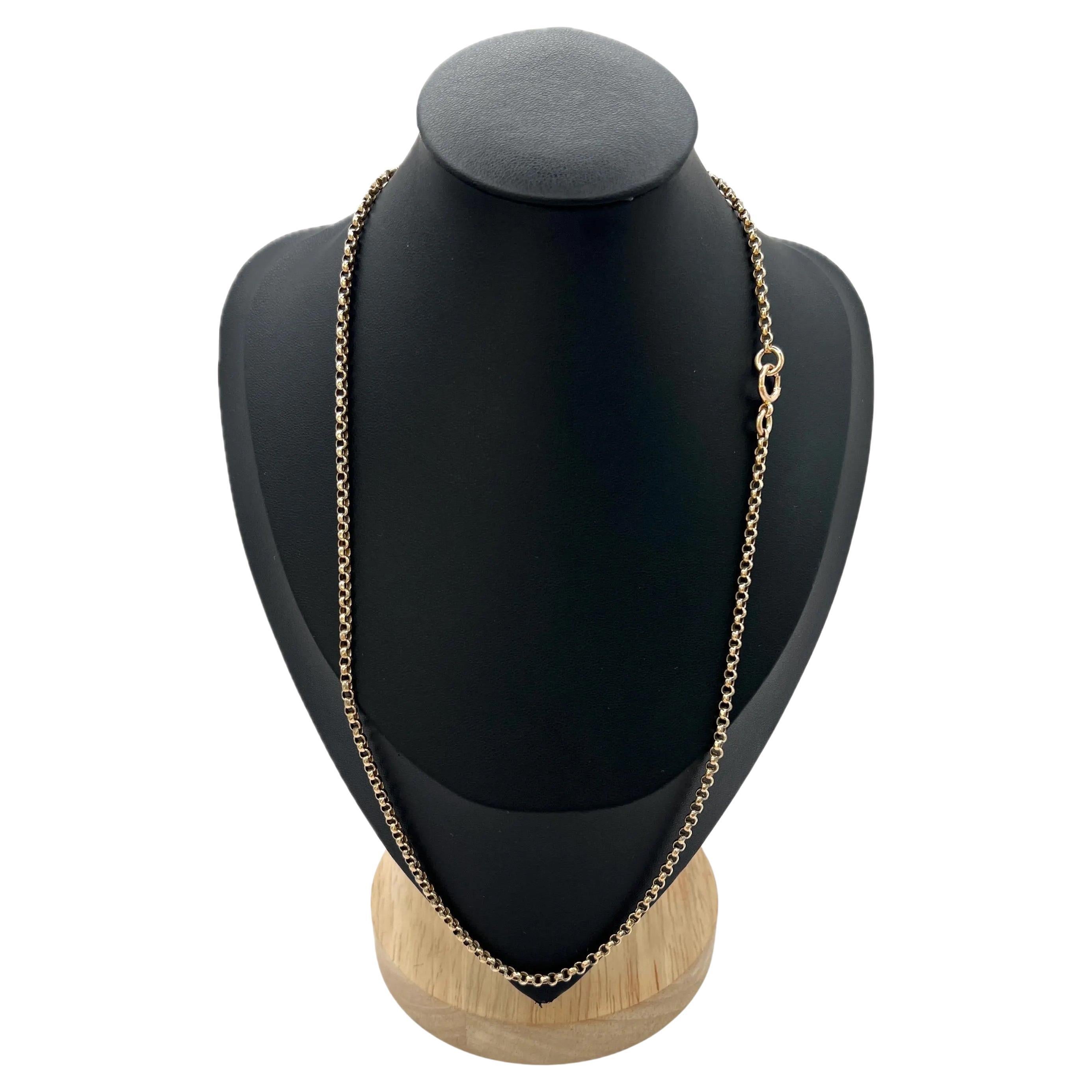 Antique 9ct Rose Gold Belcher Chain Necklace: Edwardian Style, 20 3/4 Inch