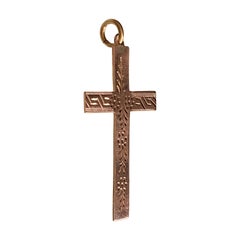 Antique 9ct Rose Gold Cross